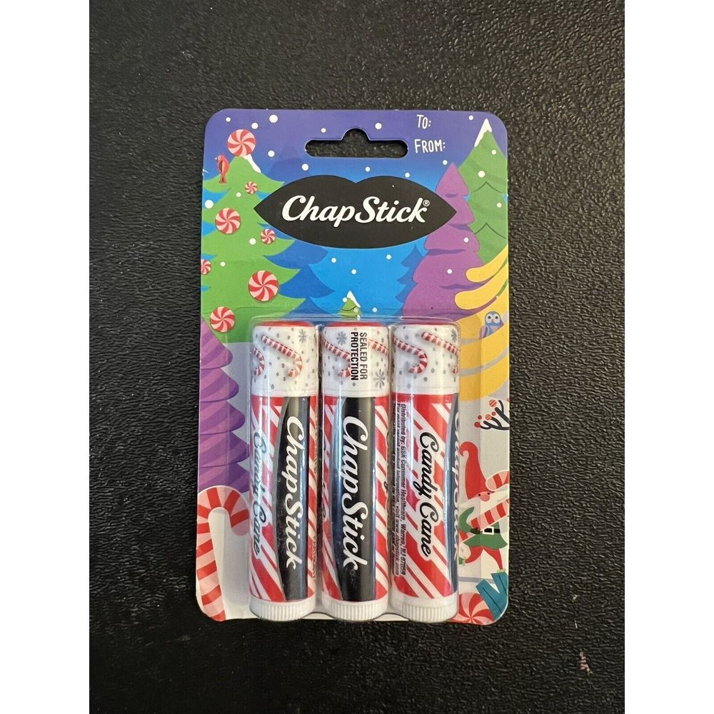 ChapStick Lip Balm Candy Cane Limited Edition Holiday Flavor 3‎ Pack NEW - #327